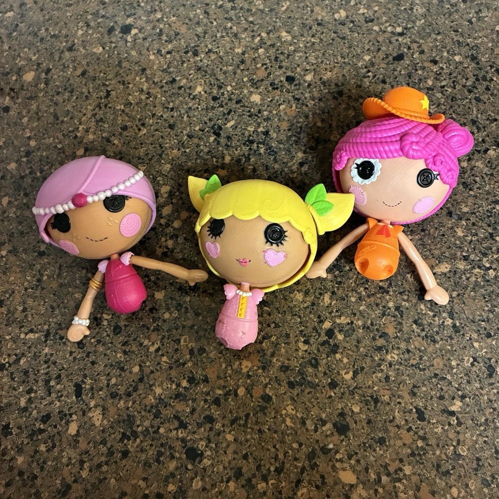 Lalaloopsy Littles Mini Dolls Lot of 3 – Crumbs Peanut Mittens Incomplete Parts